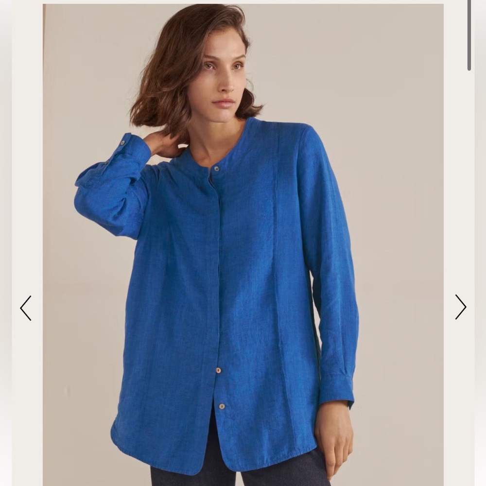 Poetry Tuck Detail Shirt in Cobolt